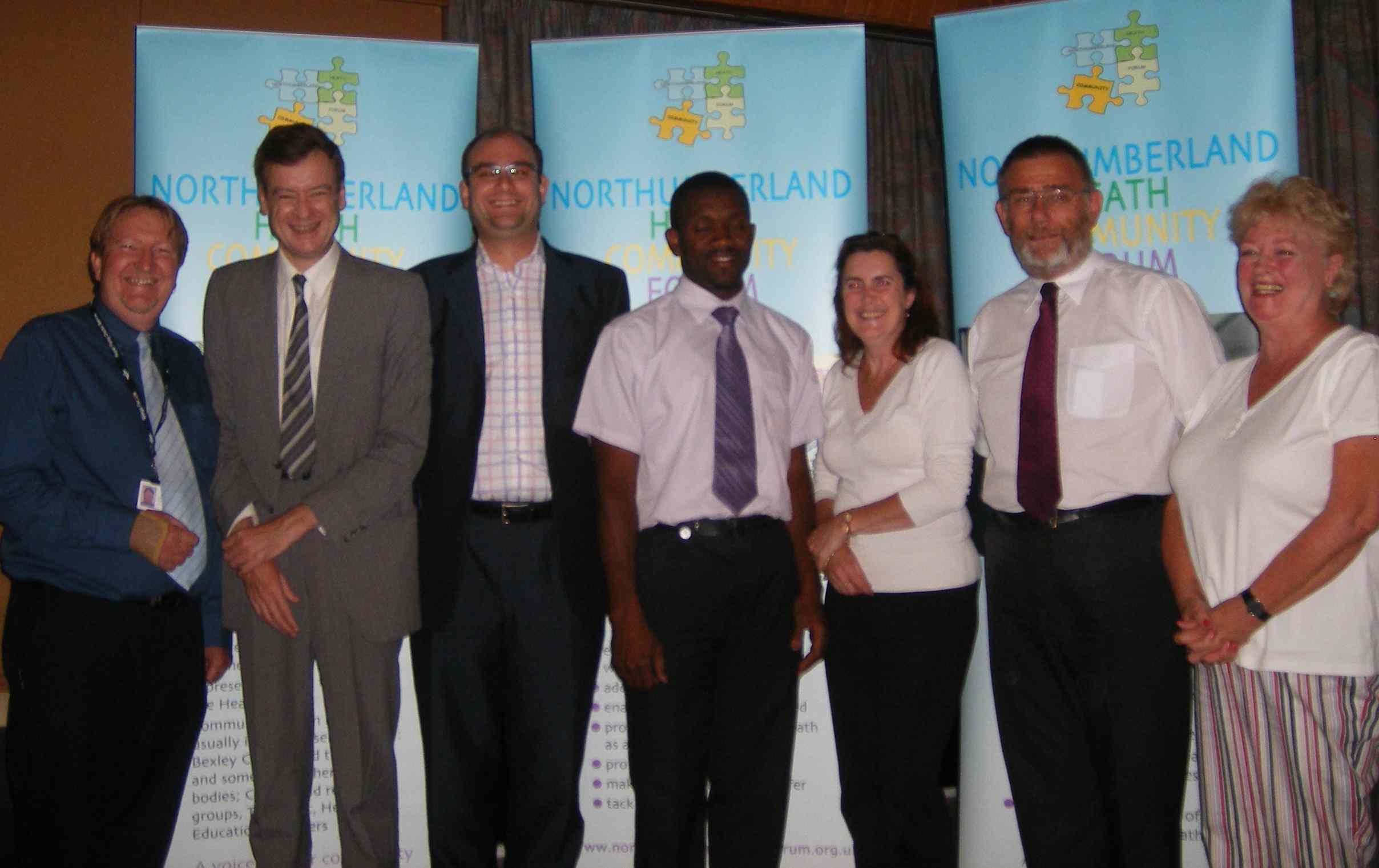 Chris Long, Jonathan Cowie, Cllr Alex Sawyer, Isaac Kwakye (Forum Chair), Cllr Helen Fuller, Cllr Peter Reader and Anne Hall